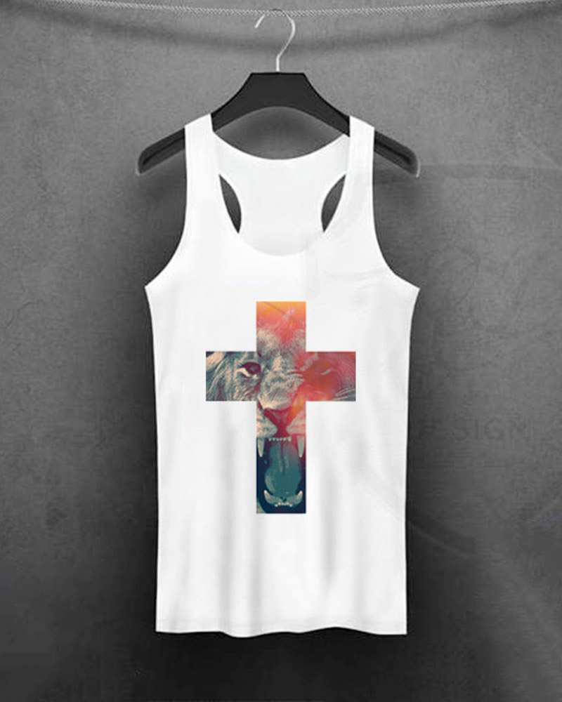

Casual Print Plus Tank TOP, White