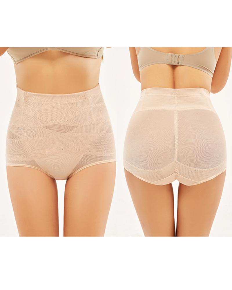 

Seamless Sheer Mesh Double Tummy Control Girdle Waist Shapewear, Nude