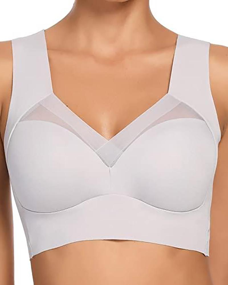 

Wirefree Padded Bras Full Coverage Seamless Pullover Sports Bralette, Blue