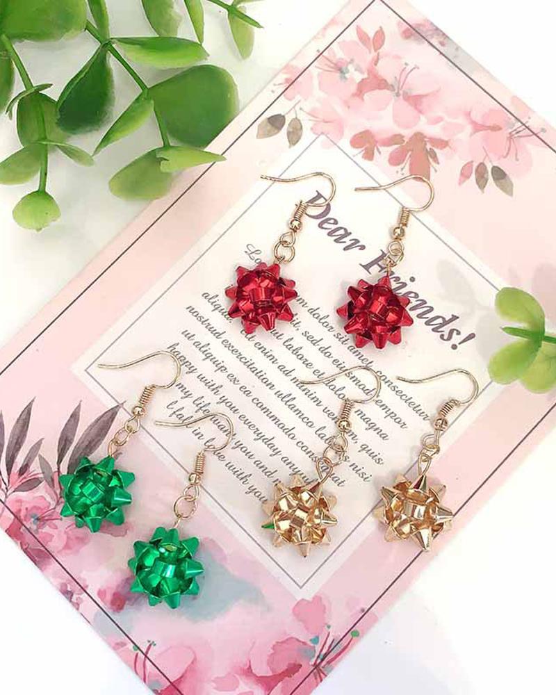 

1Pair Christmas Drop Earrings, Green