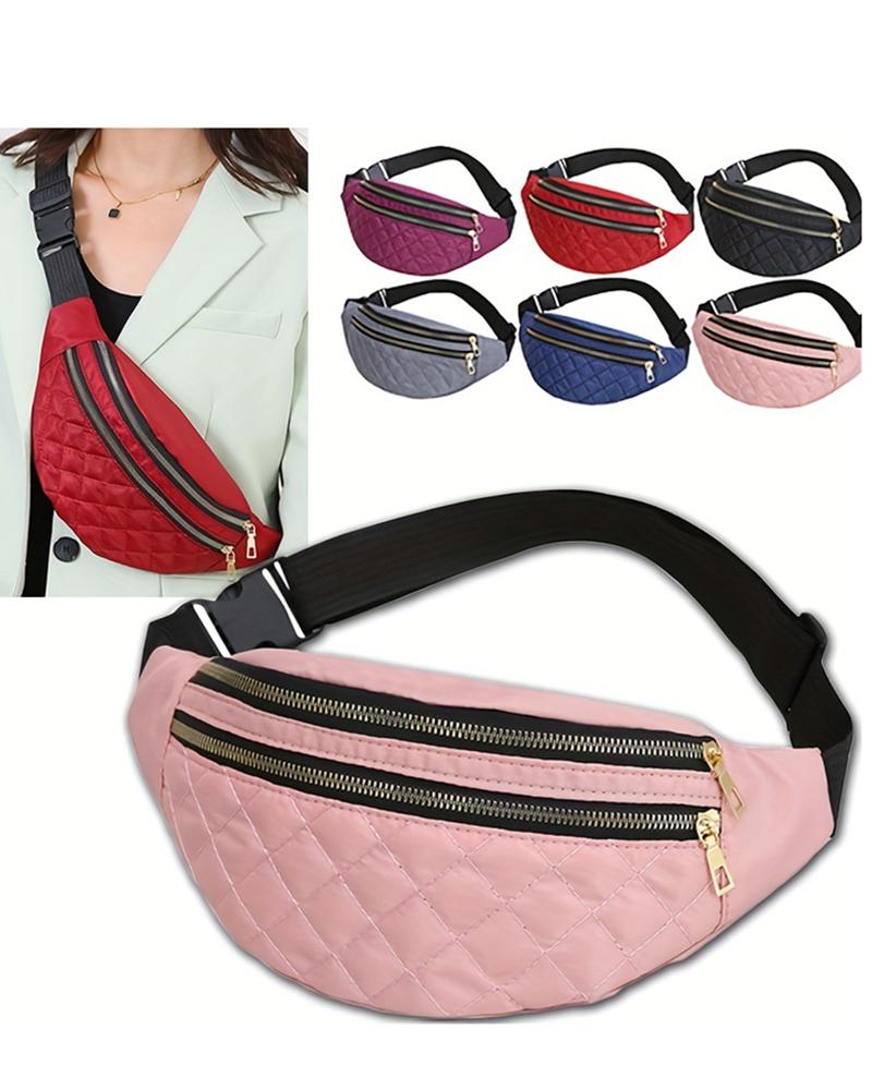 

Waterproof Waist Fanny Pack Portable Crossbody Bags, Pink