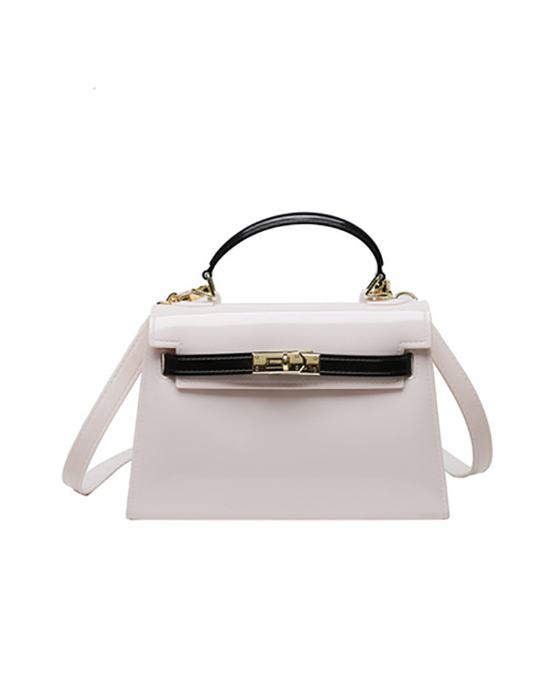 

Clear /PU Flap Satchel Bag, Multicolor