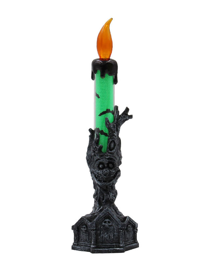 

Halloween Skull Skeletal Hand Stand LED Candle Light Party Decorations Halloween Decoration Props Bar Scene Layout Desktop Decoration, Green