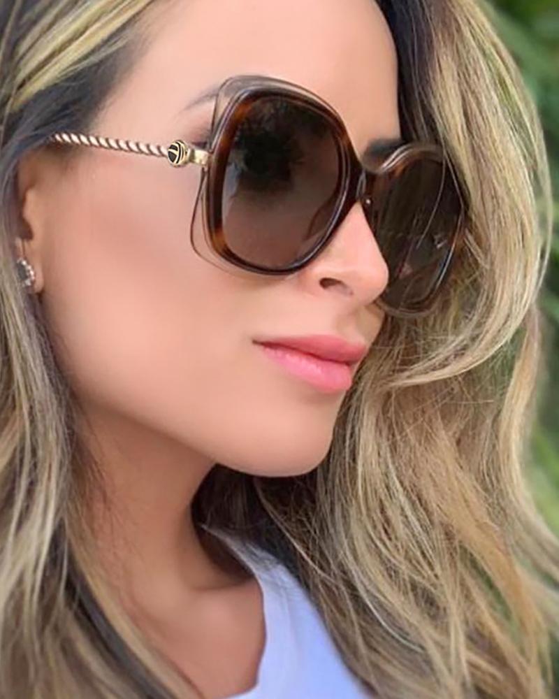 

1Pair Square Frame Tinted Lens Sunglasses, Brown