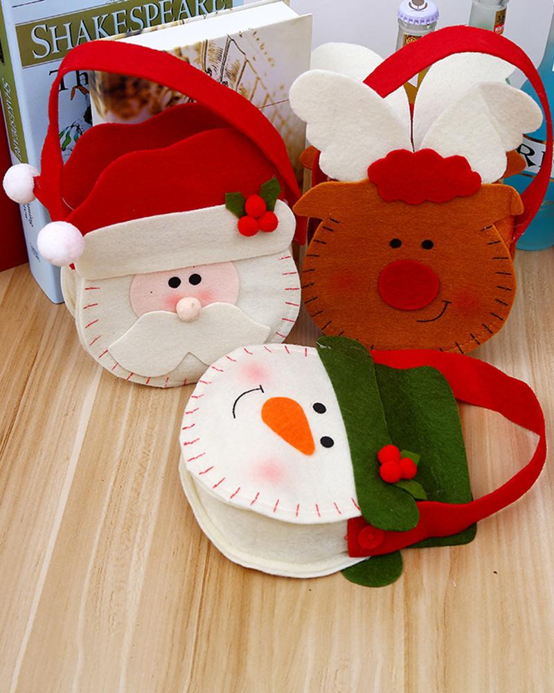 

Christmas Decoration Cartoon Santa Elk Gift Candy Snowman Bag, Style1