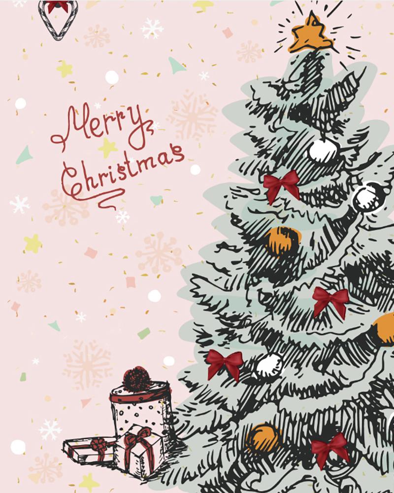 

Christmas Print Greeting Card With Envelope, Style2