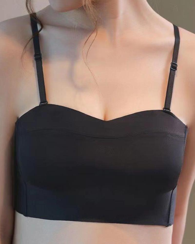 Soutien-gorge de levage sans fil sans couture à couverture complète sans bretelles