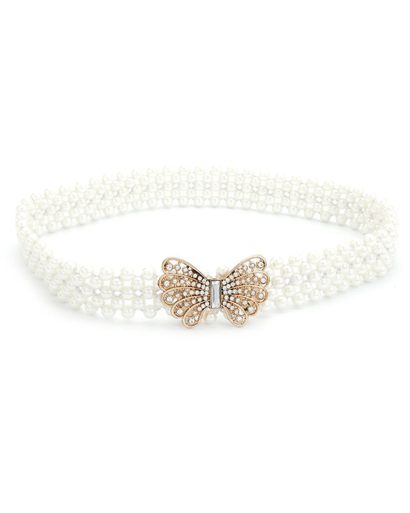 

1pc Faux Pearl Beaded Multi-layer Belt, Style1