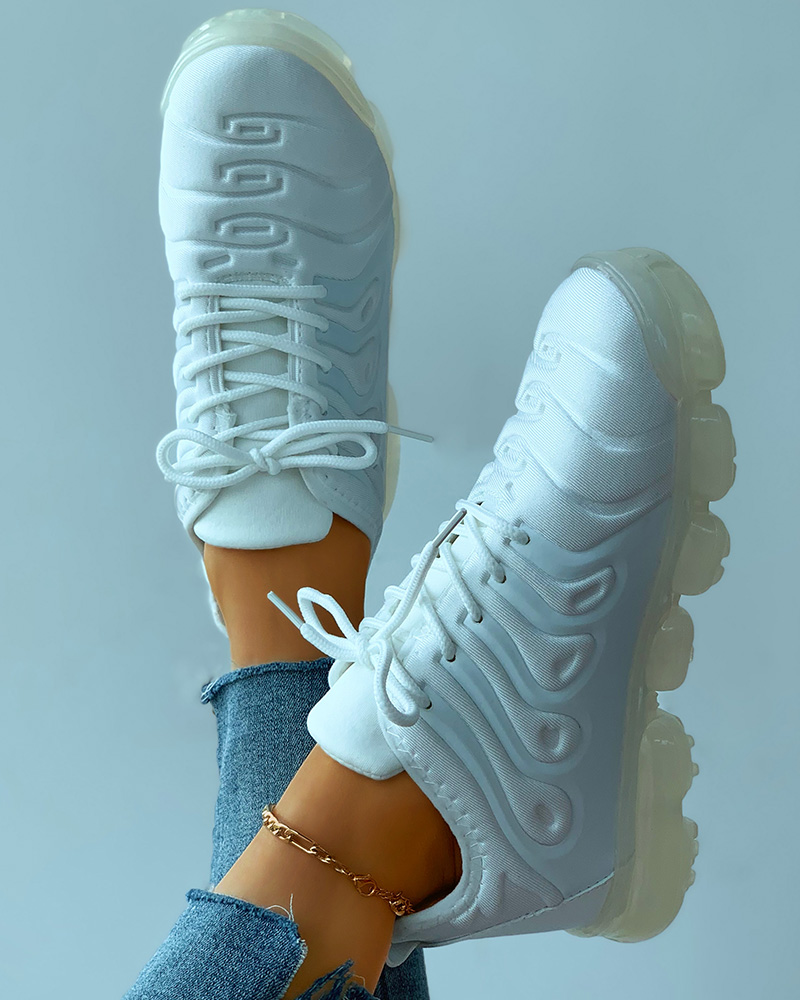 

Lace-up Front Breathable Casual Sneaker, White