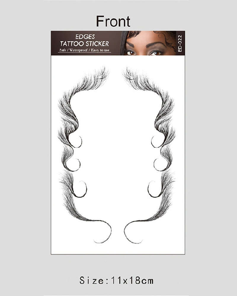 

Fake Curly Baby Hair Edges Tatto Stickers, Style4