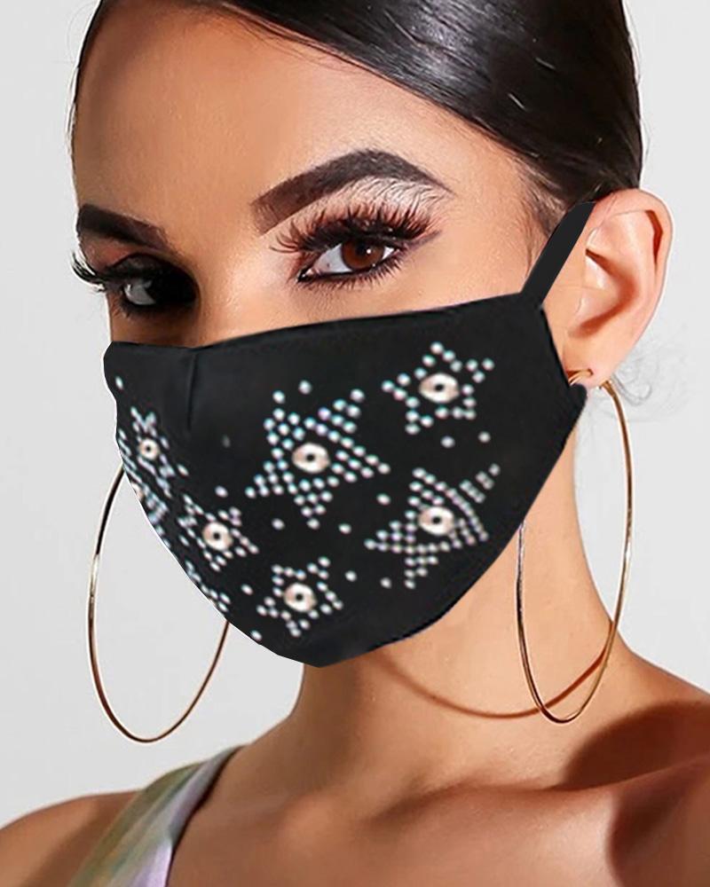 

Rhinestone Ear Loop Breathable Mouth Mask Reusable, Style5