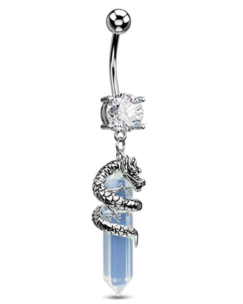 

1pc Rhinestone Hexagon Drop Belly Ring, Style4