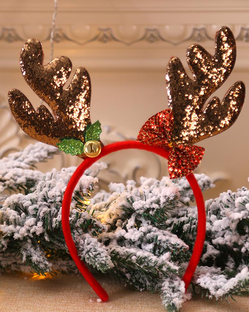 

Cute Christmas Headbands Fancy Reindeer Antlers Santa Xmas Party For Kids Adults, Coffee