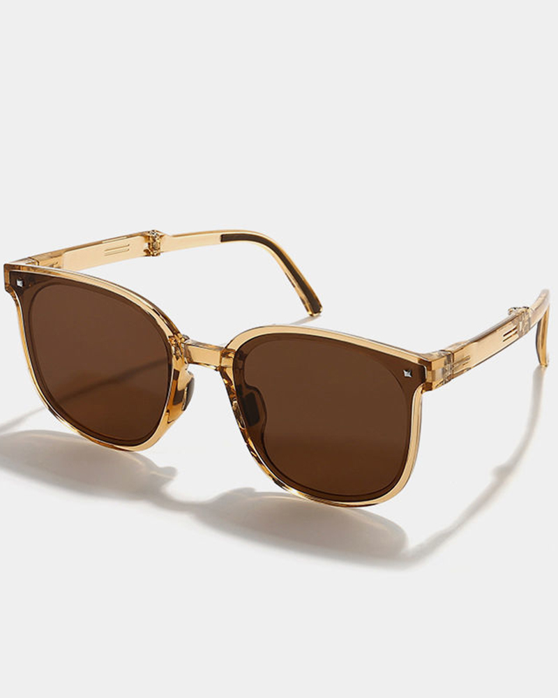 

1Pair Trendy Foldable UV Protection Sunglasses, Brown