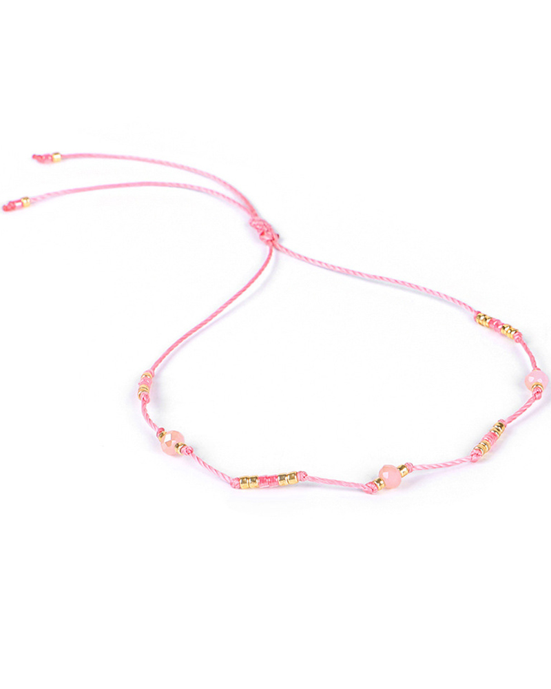 

Bohemian Colorful Clan Beaded Anklet, Pink
