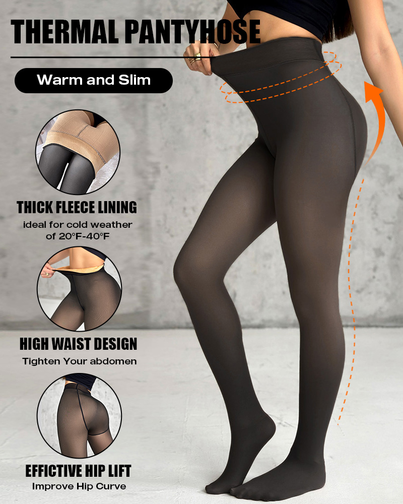 

2 peças 300g lã forrada transparente justa grossa cintura alta elasticidade térmica meia-calça leggings quentes, Style1