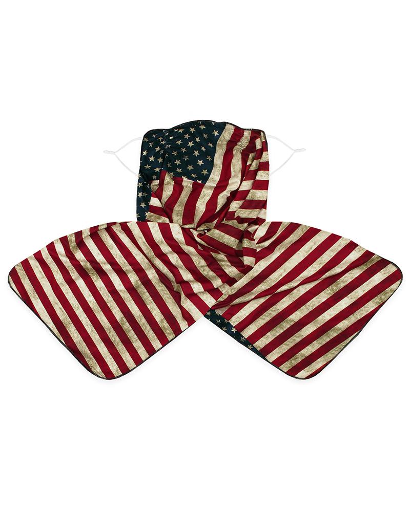 

Leaf / Flag / Leopard / Floral Print Breathable Scarf Face Mask, Red