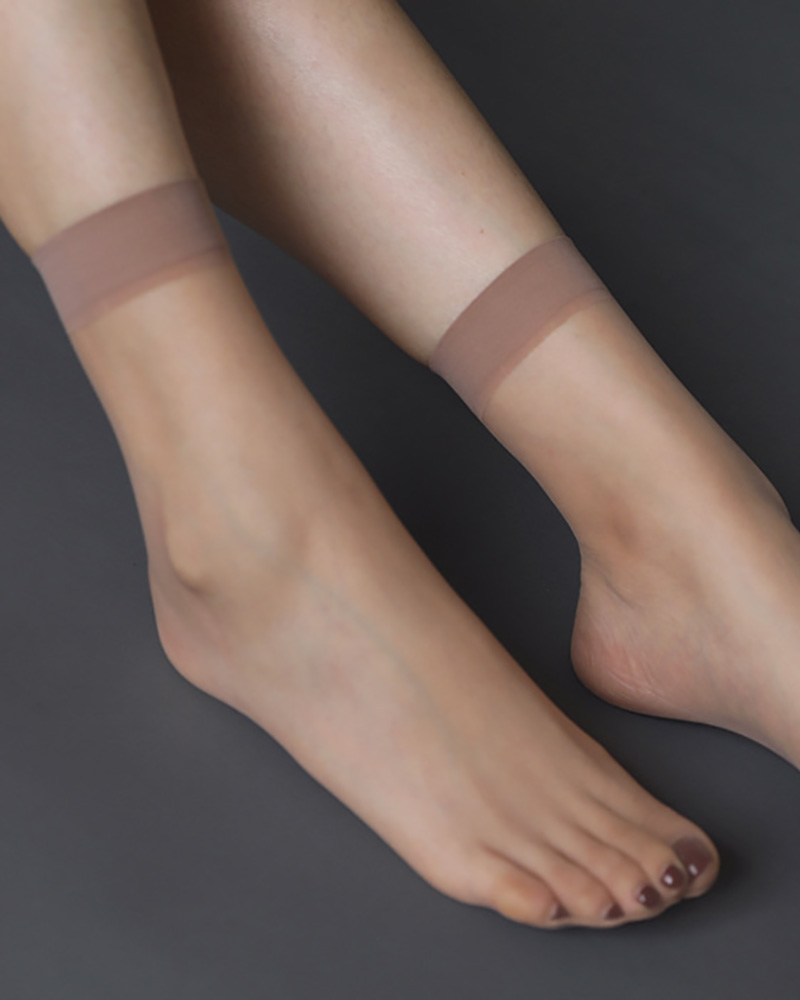 

1Pair Ankle Sheer Short Socks, Nude