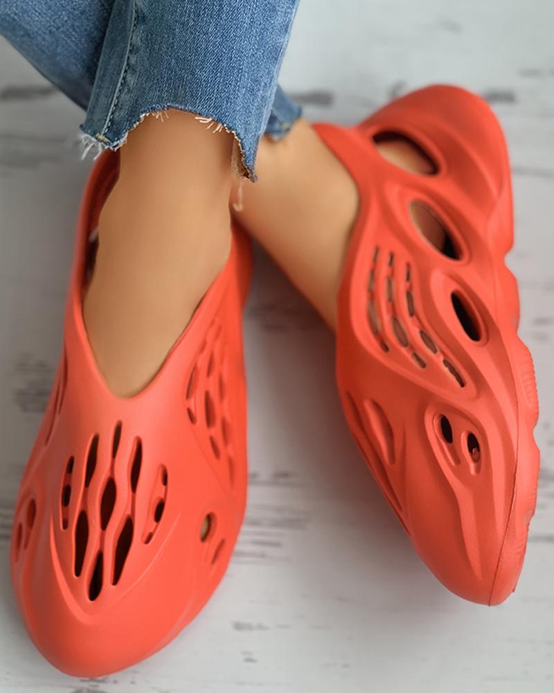 

Close Toe Hollow Out Beach Sandals, Red