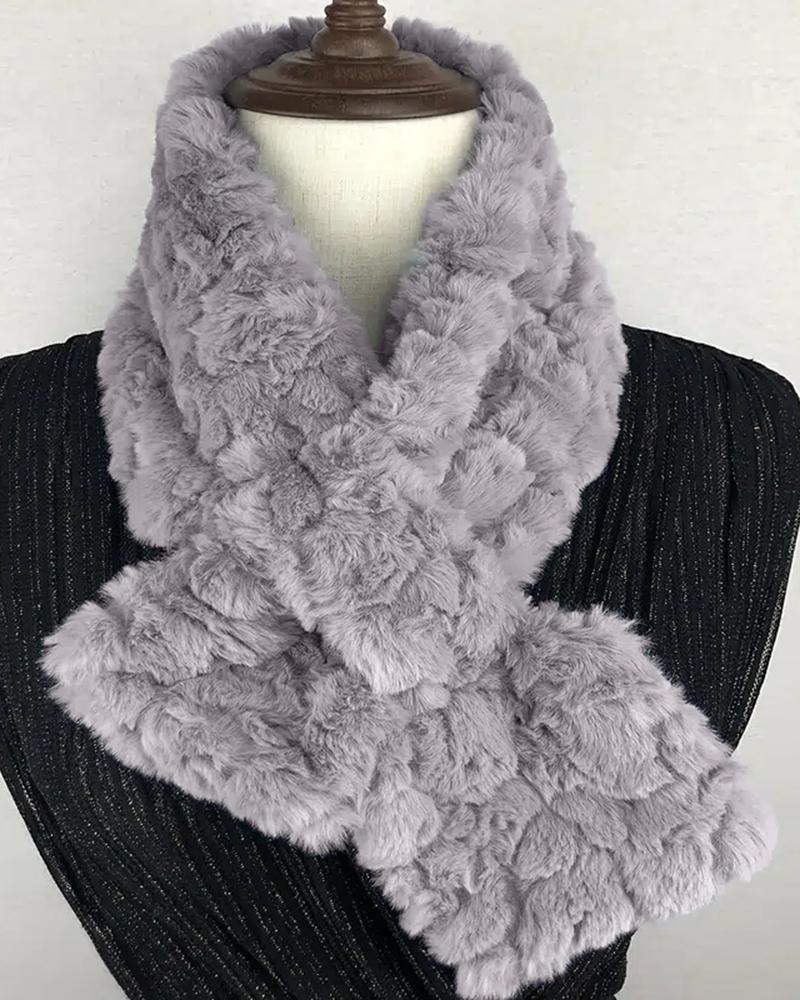 

Fashion Cold-proof Warm Gray Plush Comfortable Scarf