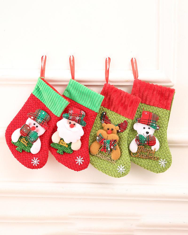 

Christmas Socks Gift Bag Creative Gift Santa Claus Snowman Reindeer Decorations, Style1
