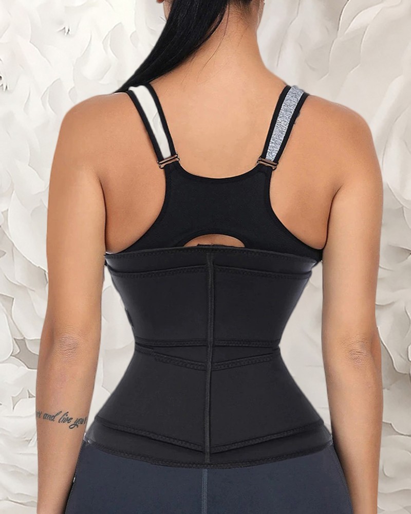 Solid Waist Trainer Corset Neoprene Sweat Belt Tummy Slimming Sport