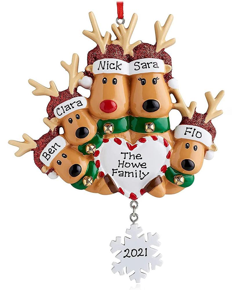 

Elk Family Ornaments Christmas Tree Ornaments DIY Personalised Family Christmas Tree Ornament, Style5