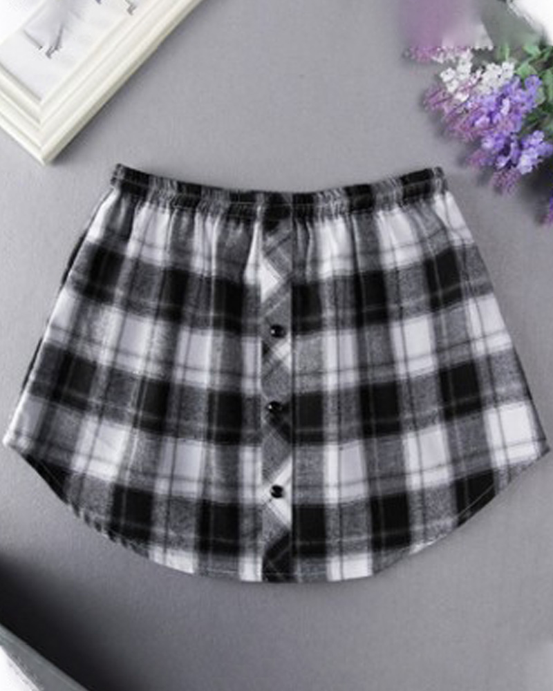 

Shirt Extender Detachable Underskirt False Blouse Tail Adjustable Layering Fake Top Lower Sweep Matching Sweater Bottoming Artifact Hem Skirt, Black&white