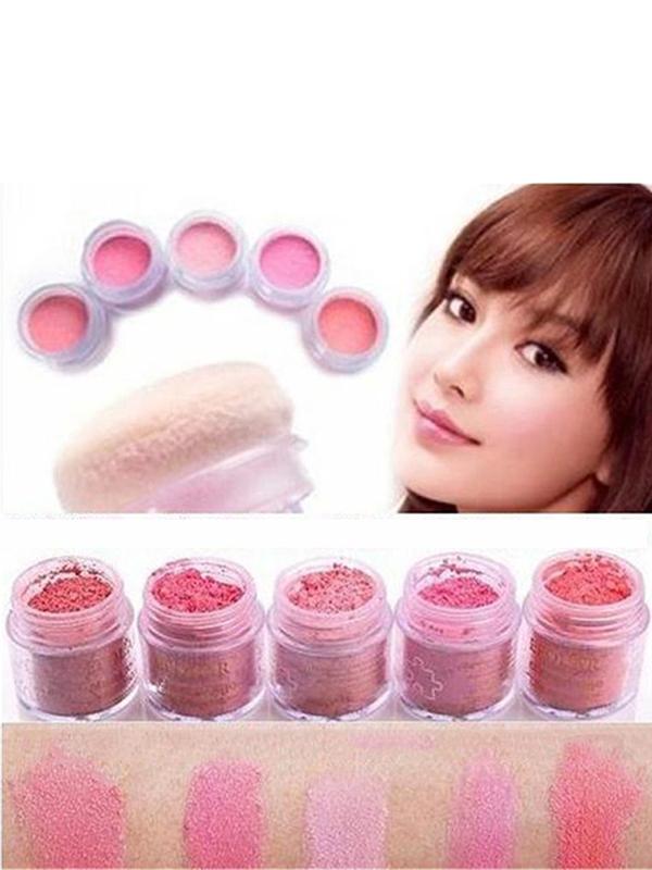 

Professional Hot Brand Fashion Beauty Makeup Cosmetic Blush Lovely Mushroom BB Blusher Powder Palette With Puff, Pink