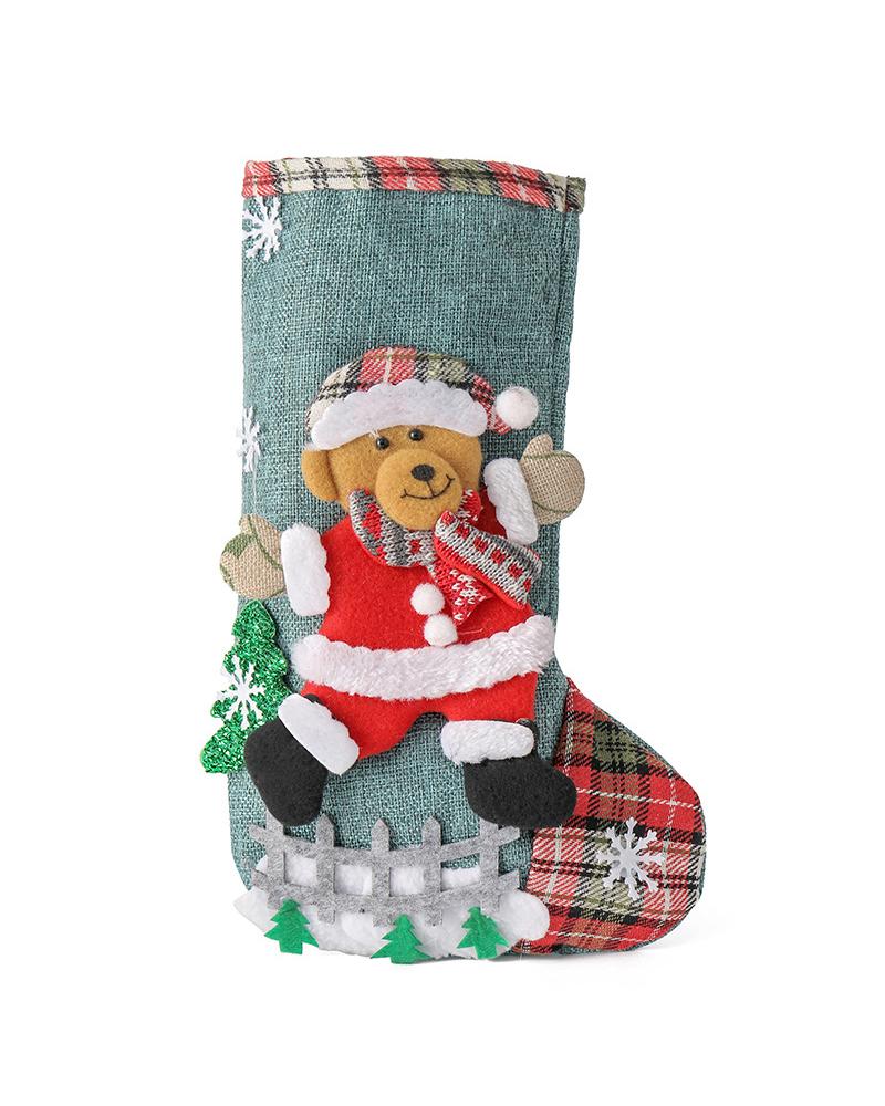 

1pc Christmas Stocking Hanging Stocking Christmas Tree Decoration Ornament Decoration Spoon Fork Bag Kids Gift Party Supplies, Style4
