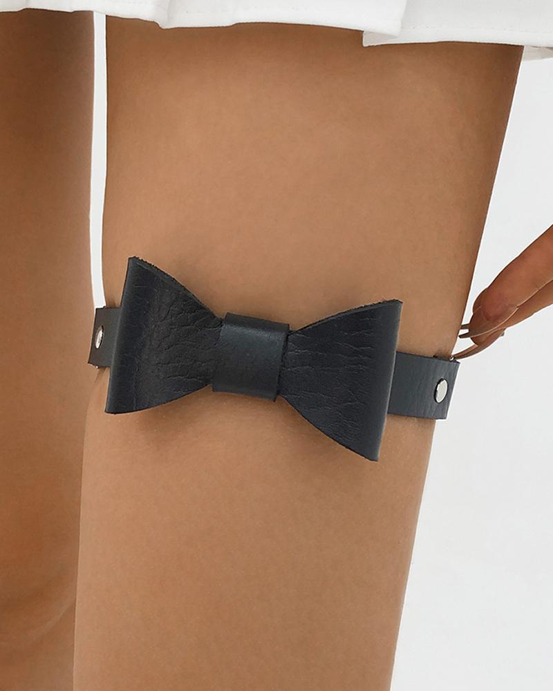 

1pcs Gothic Bowknot Pattern Leg Chain, Black