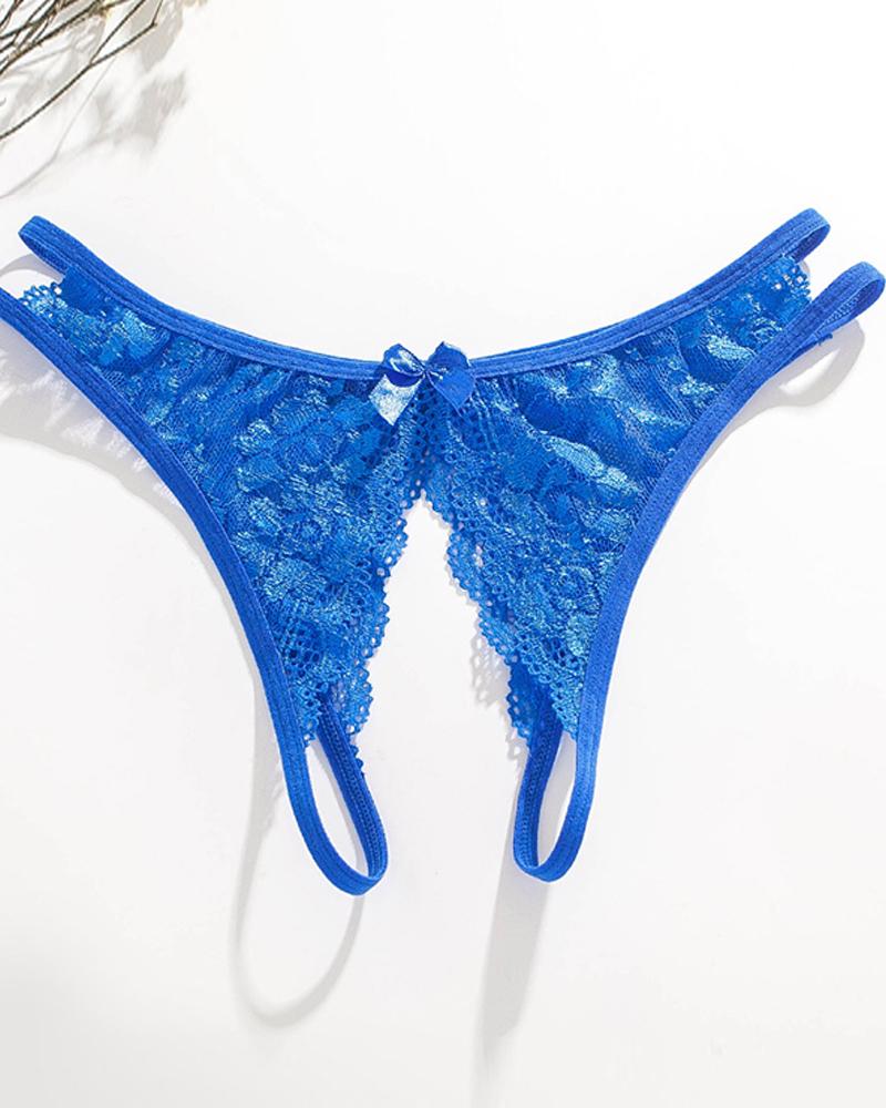 

Sexy Lace Skinny Thong Panties, Blue