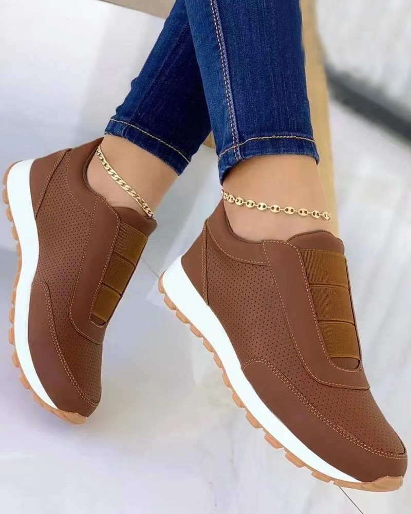 

Breathable Slip On Sneakers, Brown