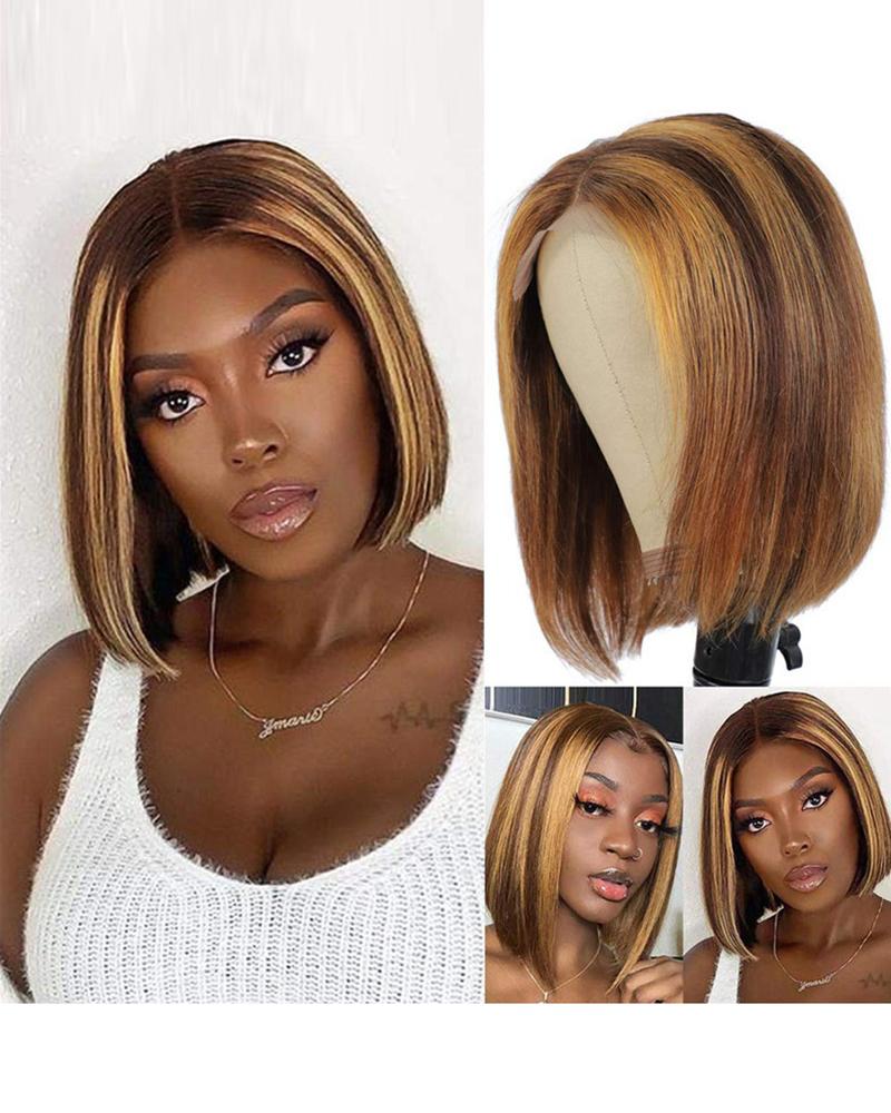 

Short Straight Colored Synthetic Bob Hair Wig, Style1