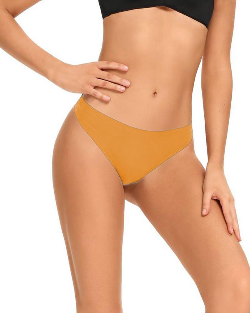

Breathable Low Waist Thong Panty, Yellow