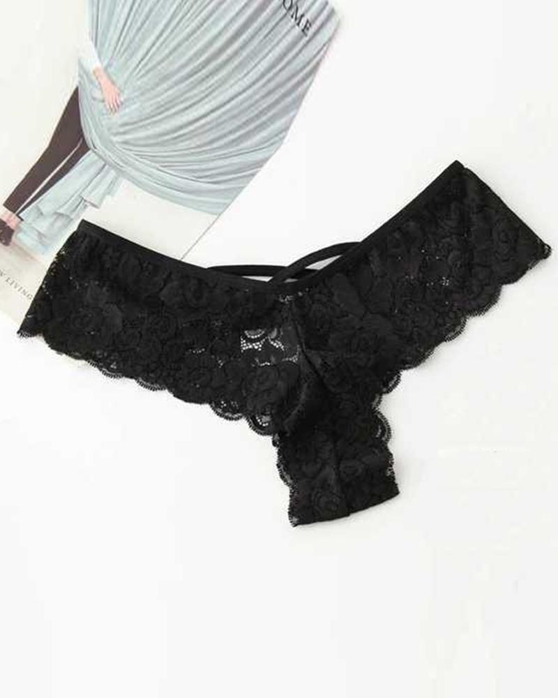 

Solid Skinny Low Waist Panties, Black