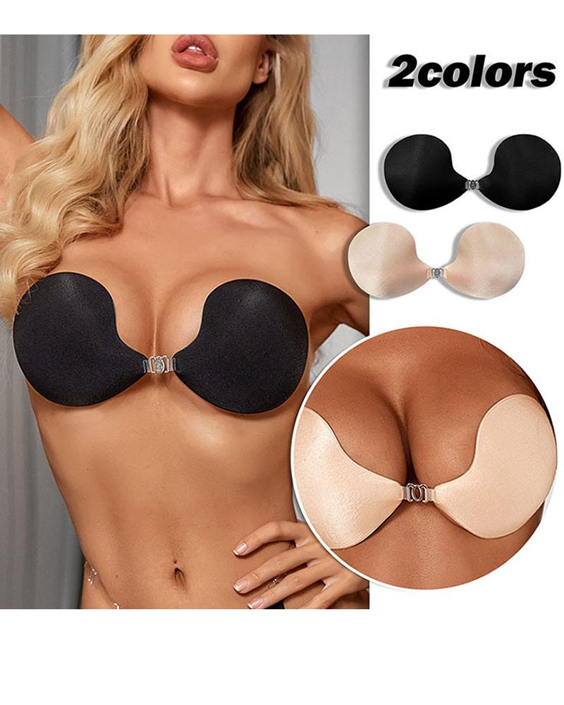 

Silicone Buckled Invisible Cover Bra Pad Strapless Breast Petals, Black