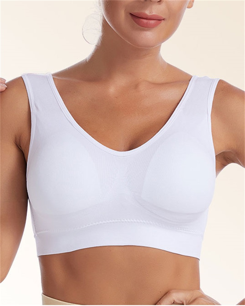 

Seamless Push Up Sports Bra, White