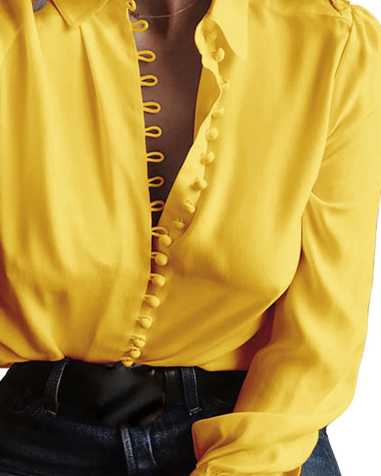 

Button Design Casual Shirt, White
