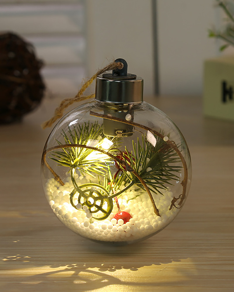 

Christmas Transparent Luminous Filler Balls Ornament Clear Balls For Wedding Christmas Decoration, Style3