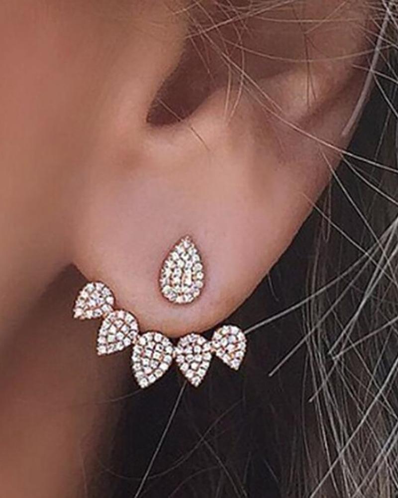 

1Pair Waterdrop Shaped Studded Earrings, Style1