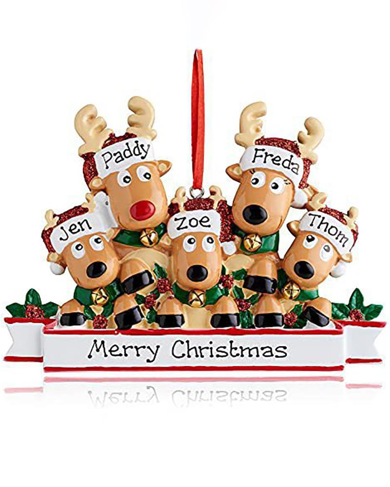

Cute Deer Holiday Winter Gift Personalized Reindeer Family Christmas Tree Ornament, Style5