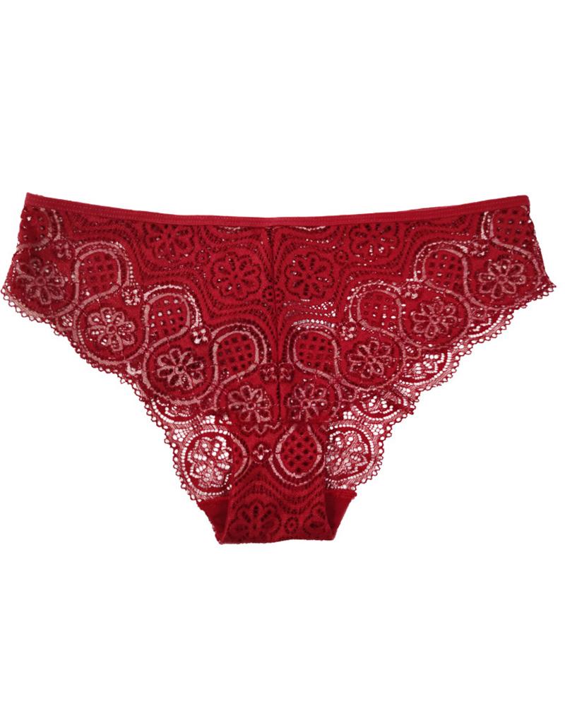 

Lace Skinny Low Waist Panties, Red