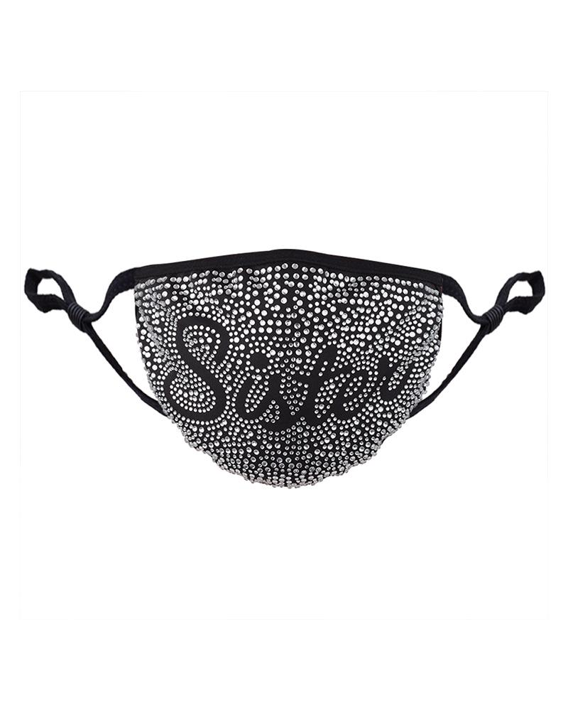 

Letter Pattern Studded Breathable Face Mask, Style5