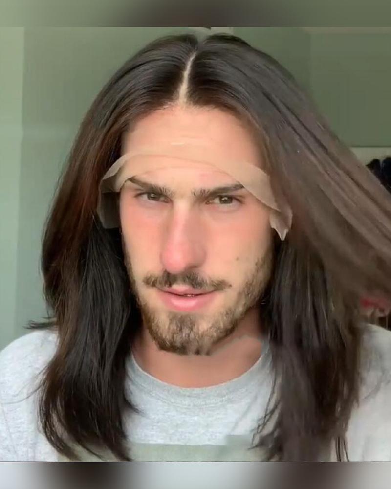

Brown Long Hair Wig For Men