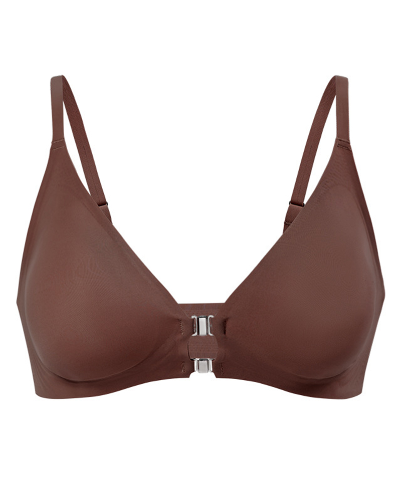 

Magnet Buckle Wireless Lifting Seamless Bra, Coffee