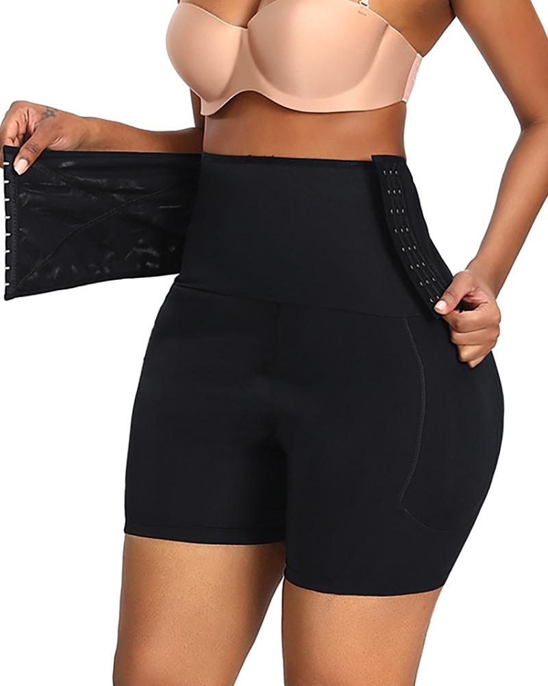 

High Waist Shaper Butt Lifter Tummy Control Shorts Three Breasted Girdle, Black