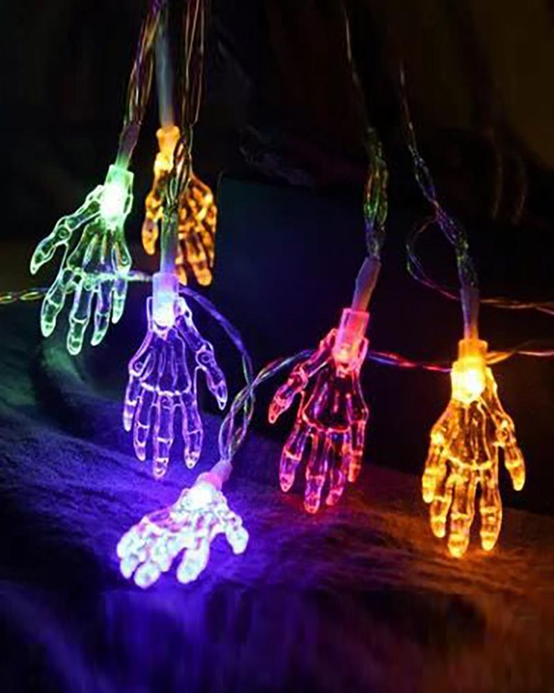 

Halloween String Lights Skeleton Hand String Lights Battery Operated Halloween Lights Indoor & Outdoor for Cosplay Party Halloween Decor Home, Style1