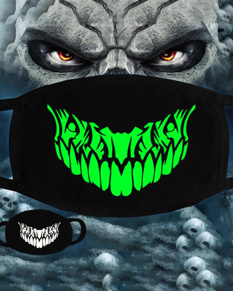 

Skull Pattern Print Ear Loop Luminous Mouth Mask, Style12