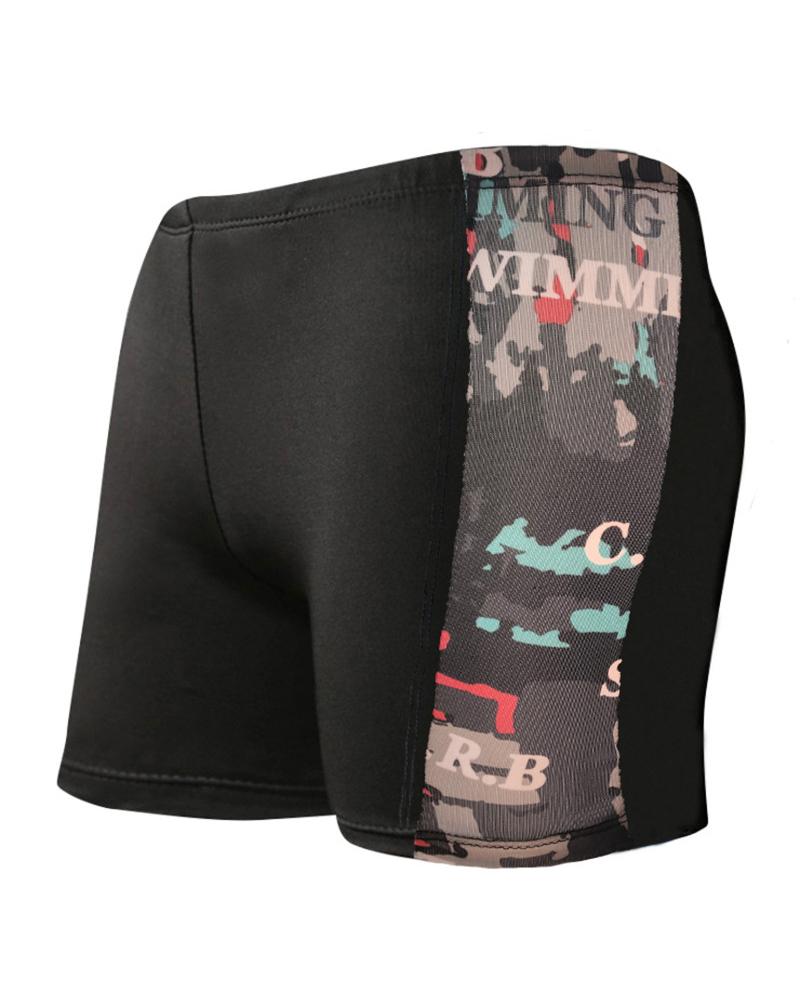 

Camouflage Print Skinny High Ealstic Swimwear Shorts, Multicolor